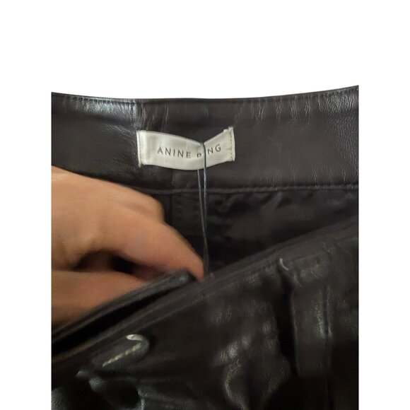 ANINE BING Lia Leather Zip Black Shorts Size US 6 NEW NWT - Picture 5 of 10